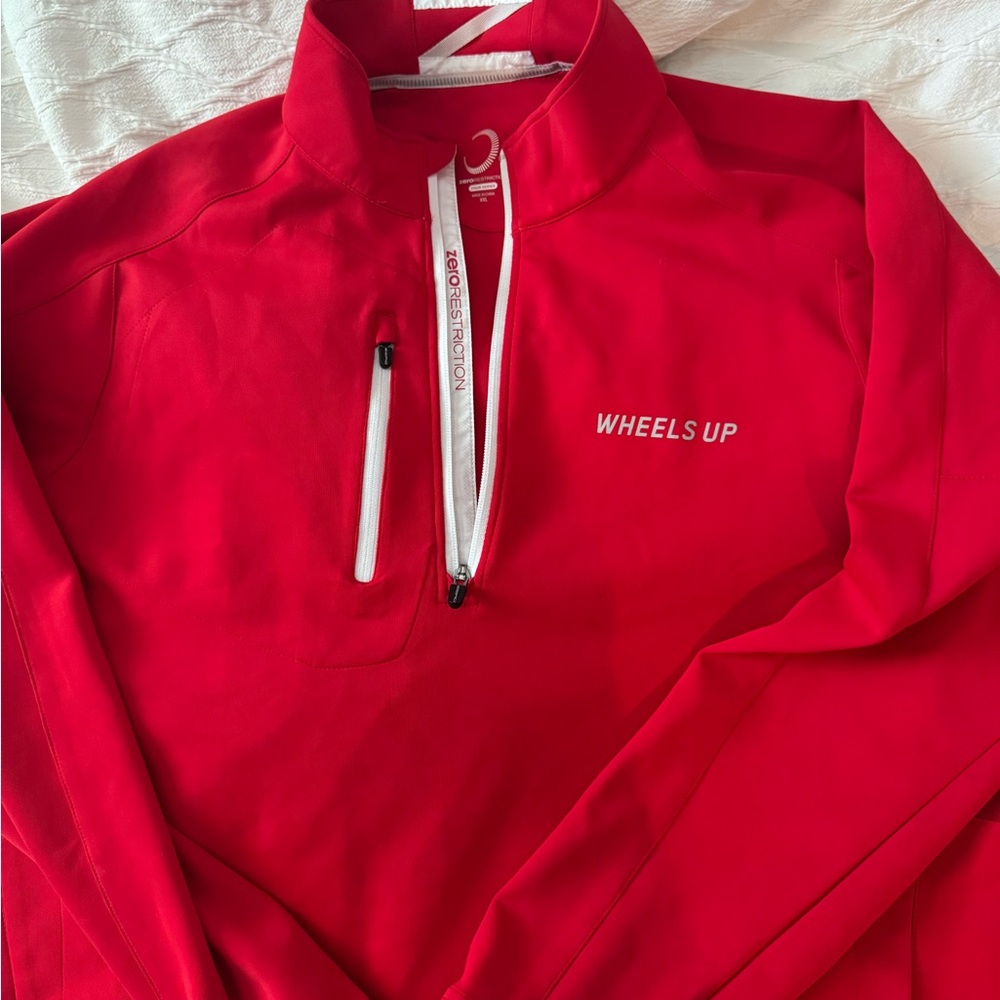 Zero Restriction Wheels Up Red Quarter-Zip Pullover